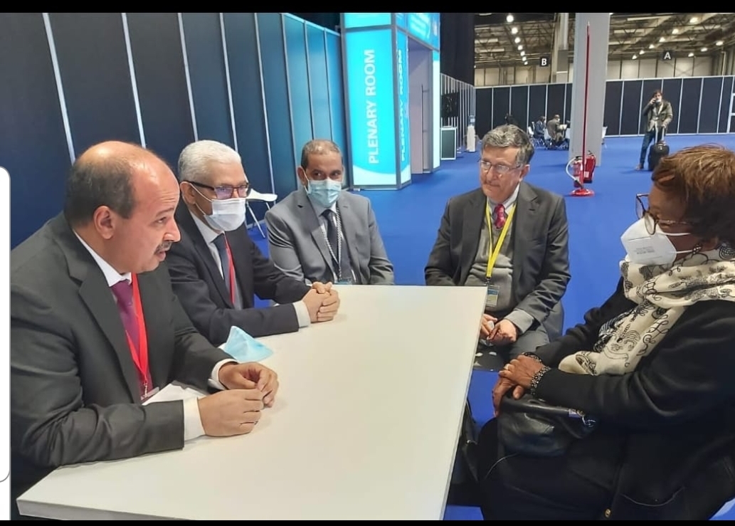 Le président de la Chambre des conseillers et le président de la Chambre des représentants s'entretiennent avec le vice-président du Sénat camerounais.